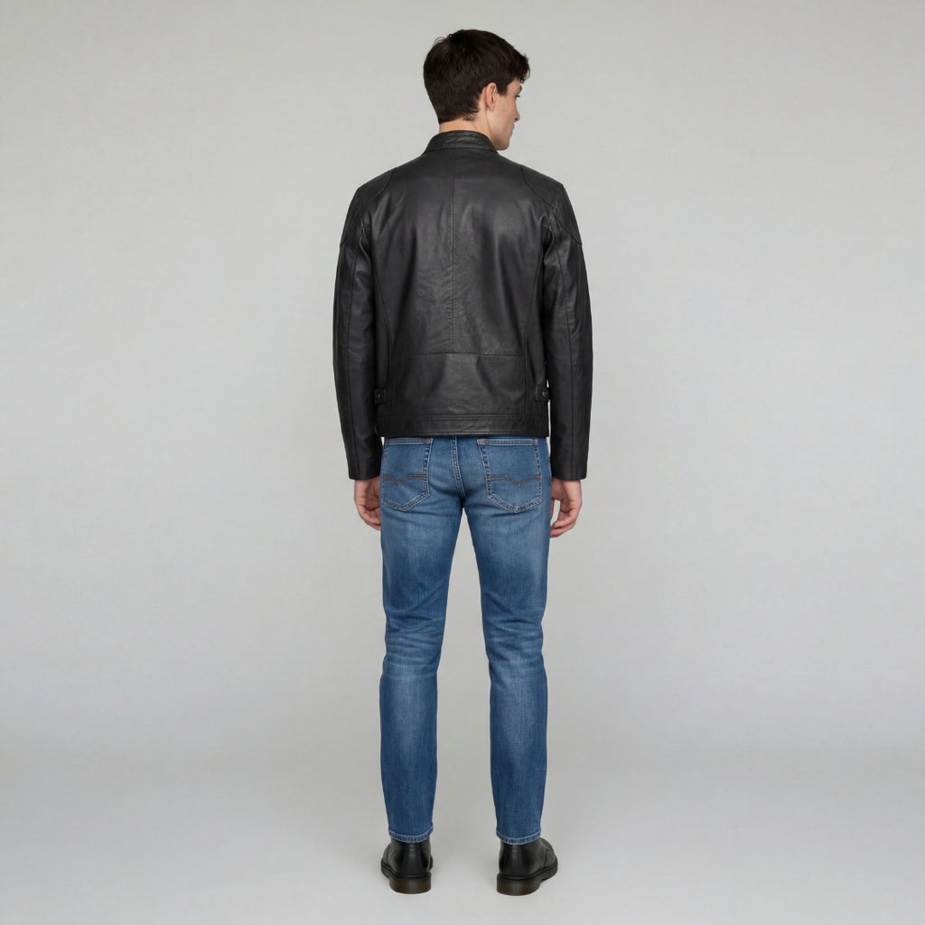 Walter Leather Jacket in Black RRP £299