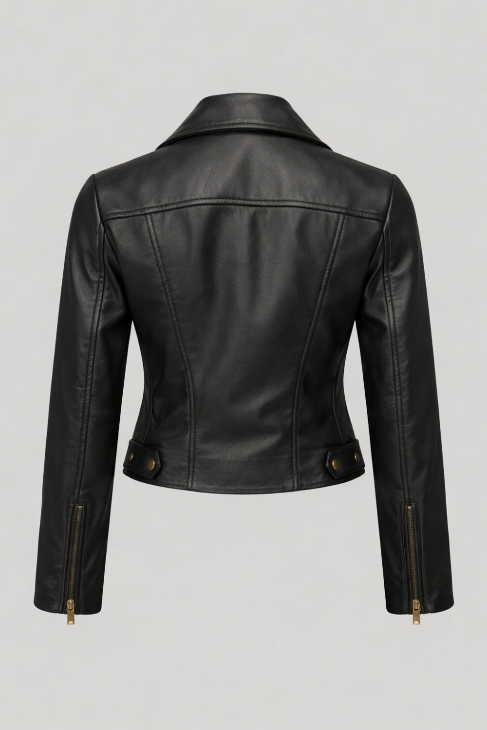 Leather Biker Jacket in Black RRP £259