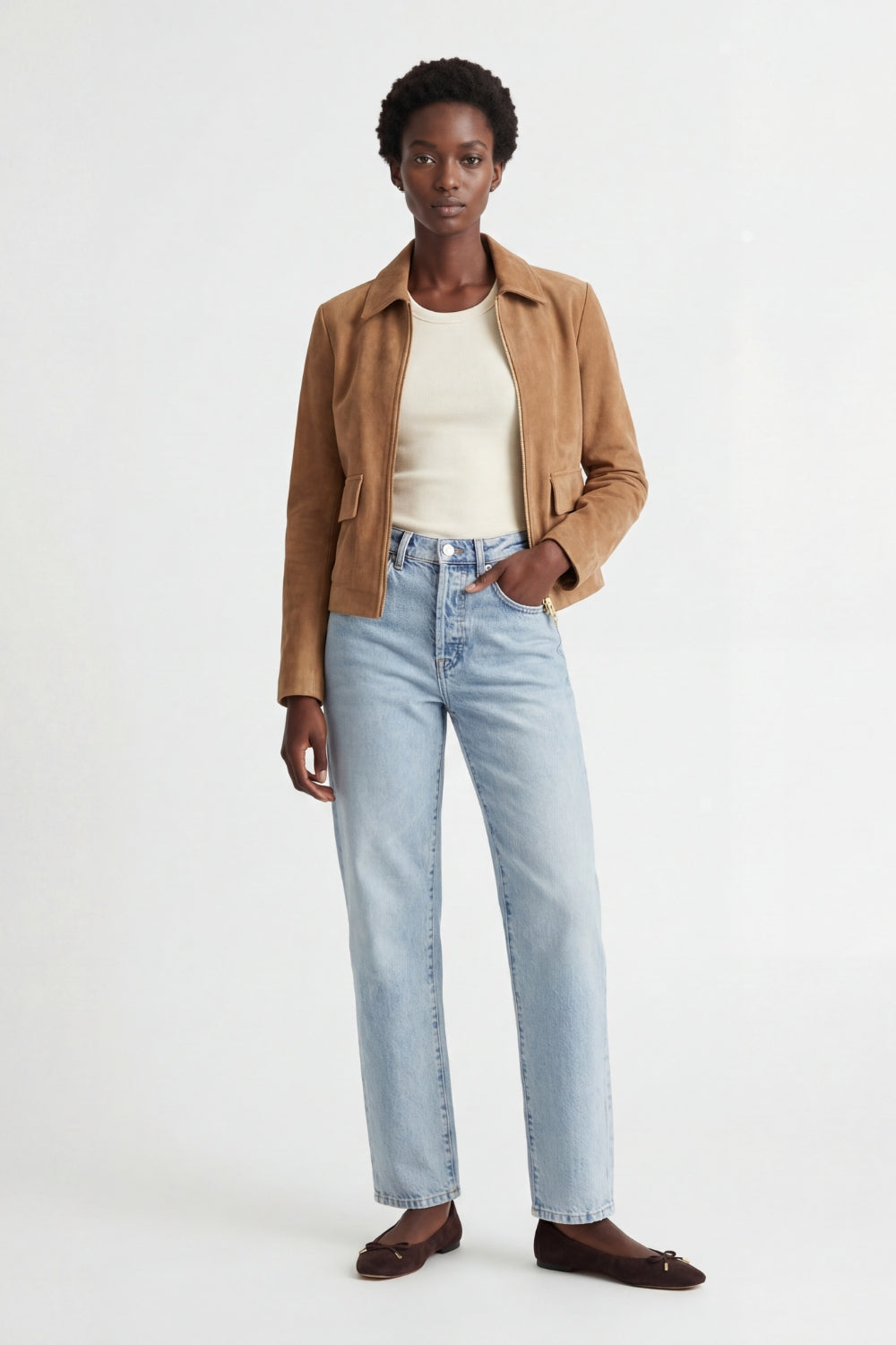 Suede Jacket in Camel RRP £289
