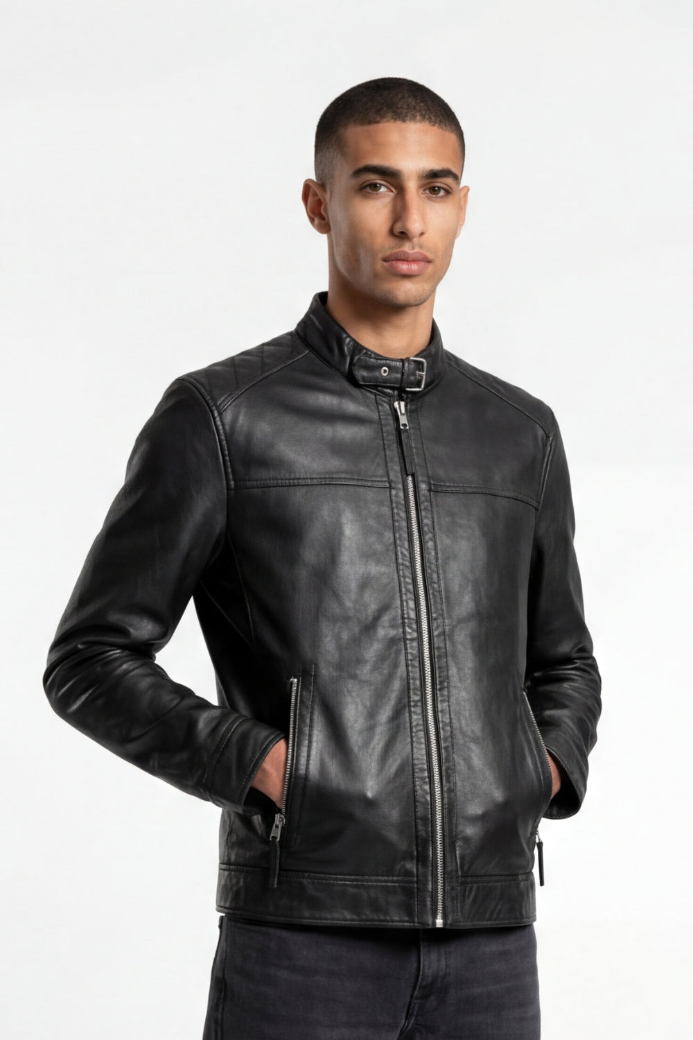 Leather Jacket in Black RRP £269