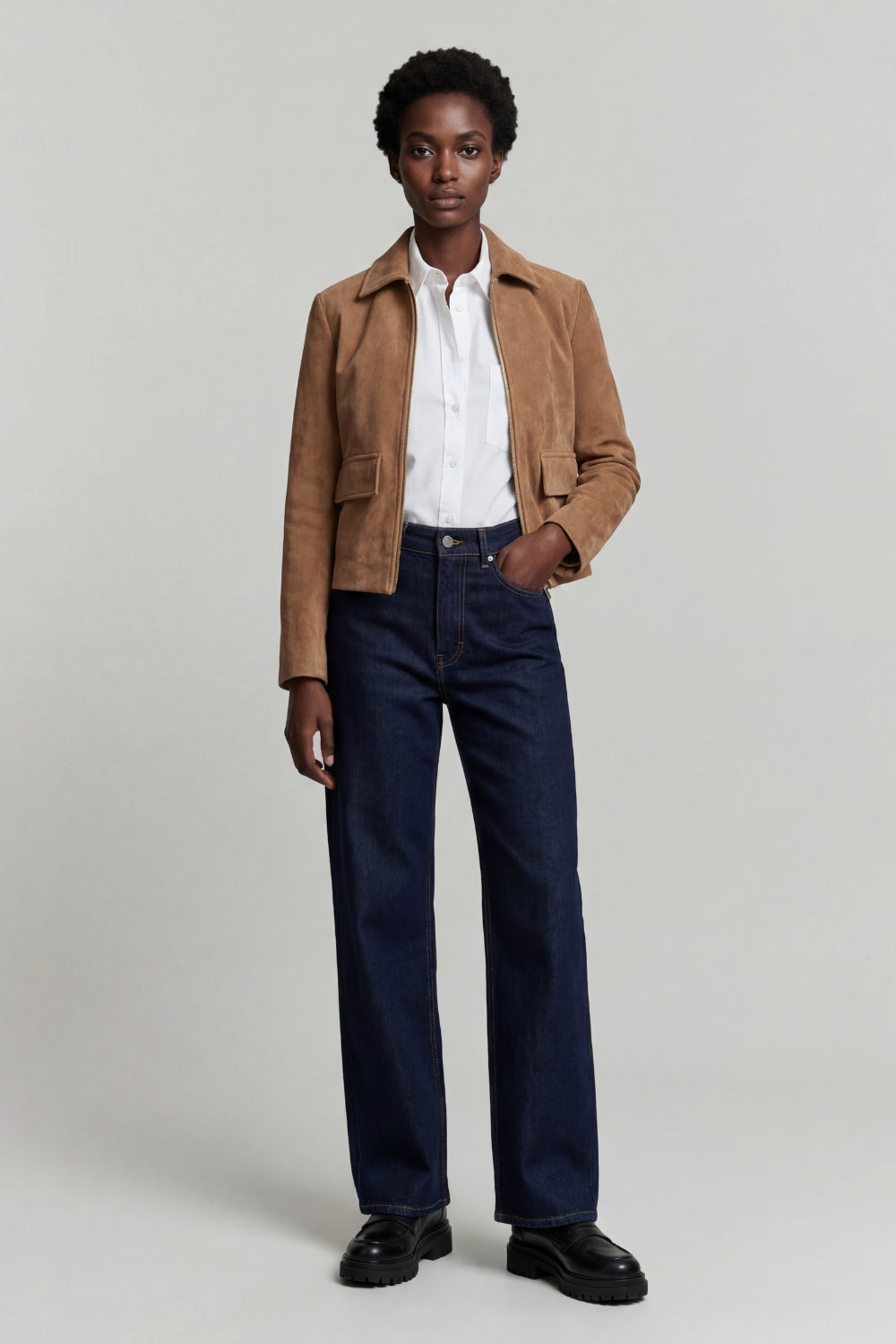 Cara Suede Jacket in Camel RRP £289