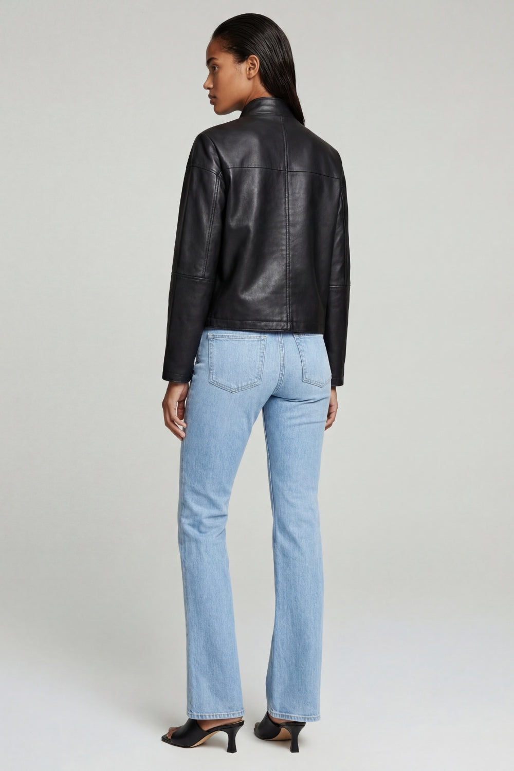 Hayley Leather Jacket in Black RRP £259