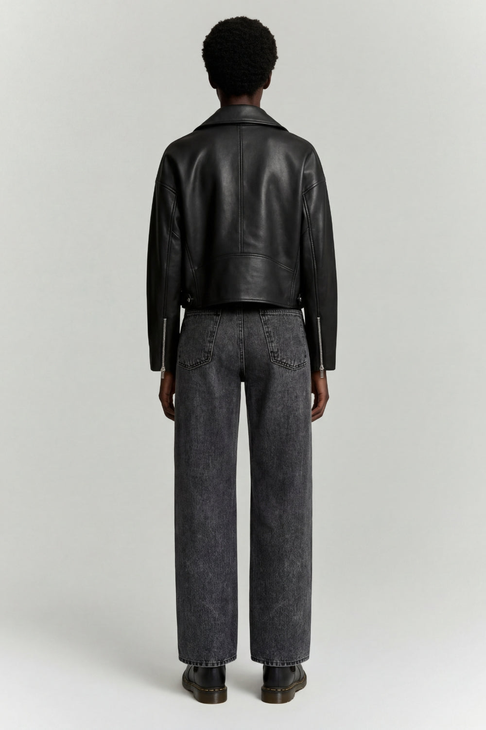 Marley Leather Biker Jacket in Black RRP £259