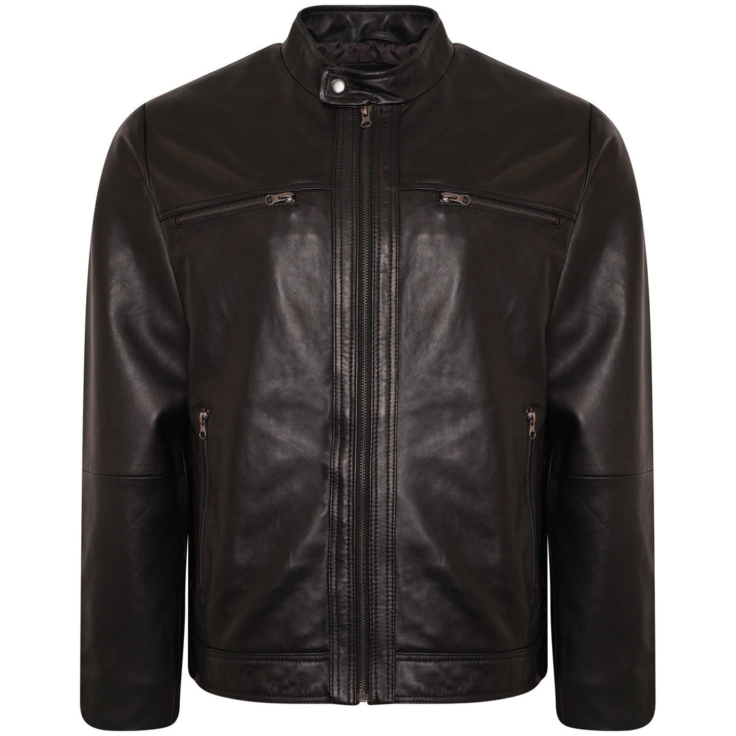 Walter Leather Jacket in Black RRP £299