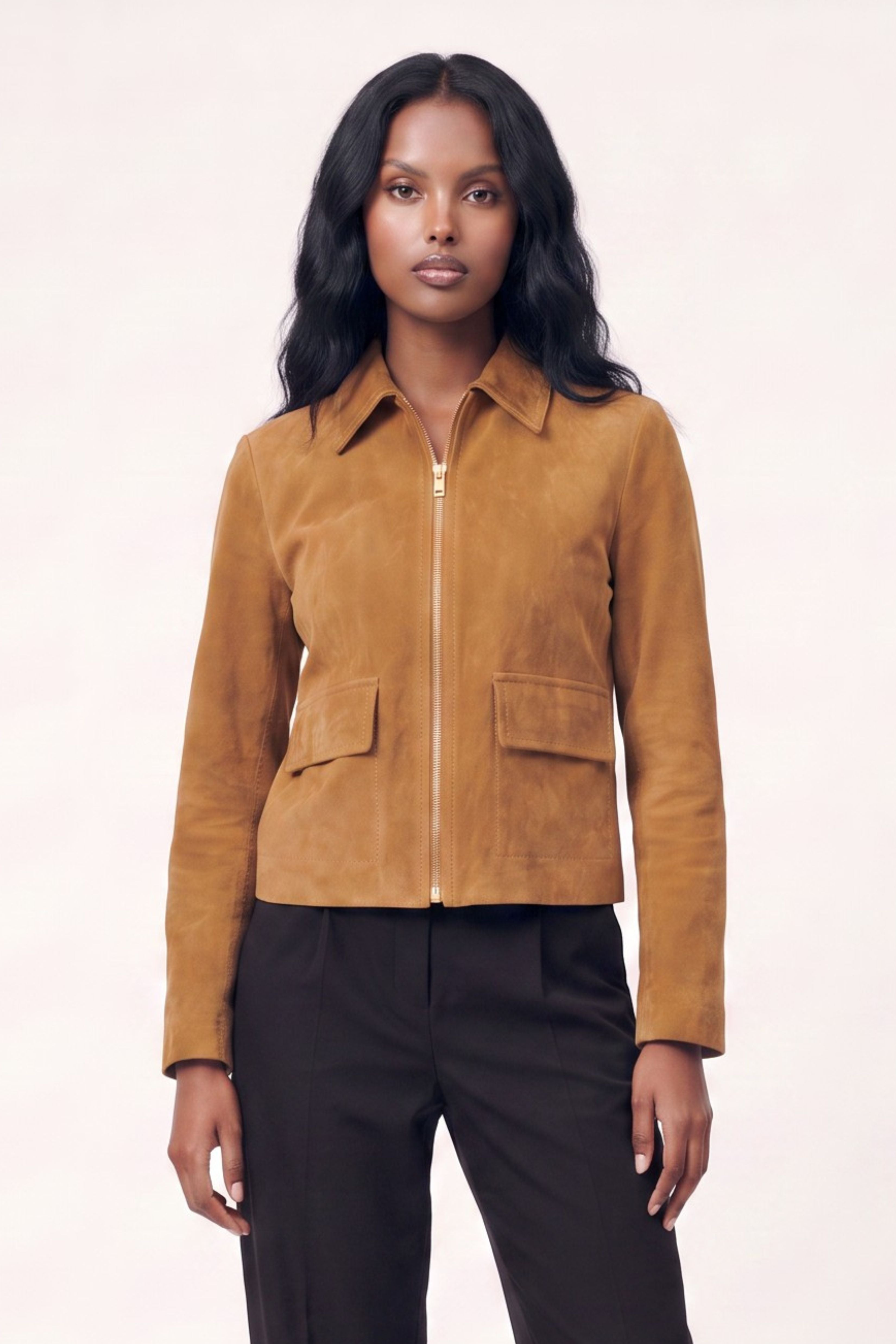 Suede Jacket in Cognac RRP £289