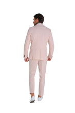 Load image into Gallery viewer, Chris Slim Fit Linen Cotton Blend Single Breasted Suit Blazer in Pink RRP £159
