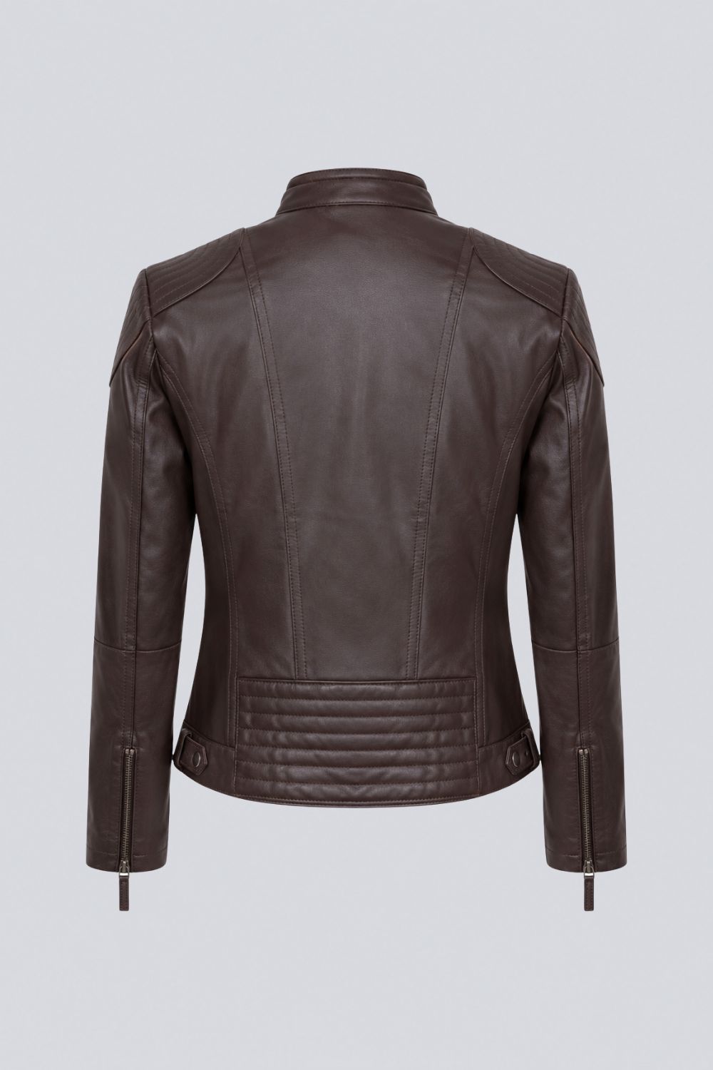 Elle Anette Leather Jacket in Chocolate RRP £299