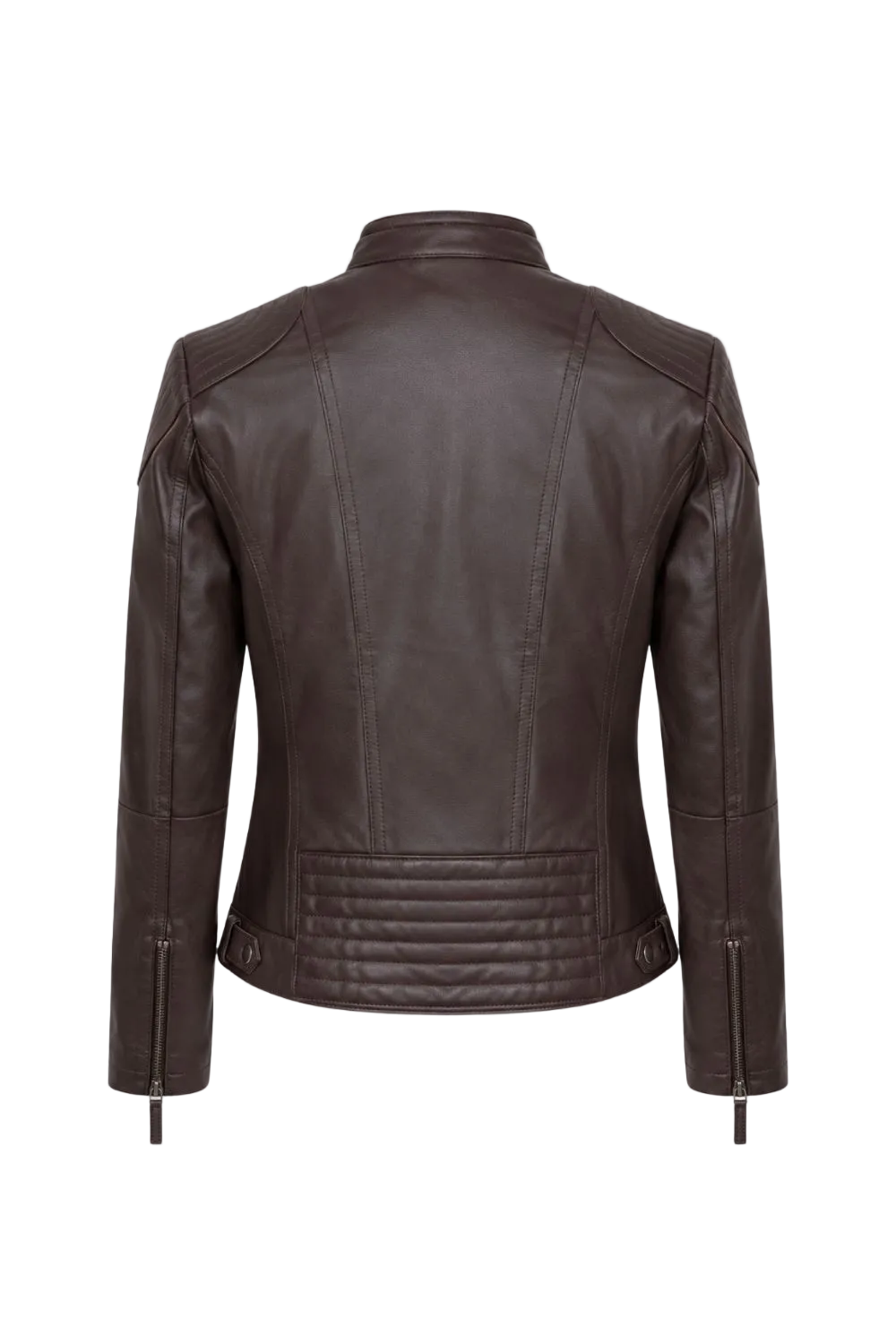 Elle Anette Leather Jacket in Chocolate RRP £299