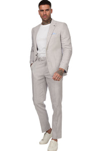 Lukus Two Piece Linen Suit in Grey RRP £299