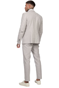 Lukus Two Piece Linen Suit in Grey RRP £299