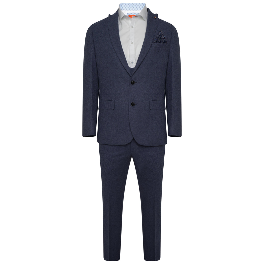 Harry Brown Light Blue Three Piece Slim Fit Wool Suit RRP £299