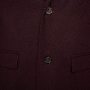Harry Brown Burgundy Wool Overcoat