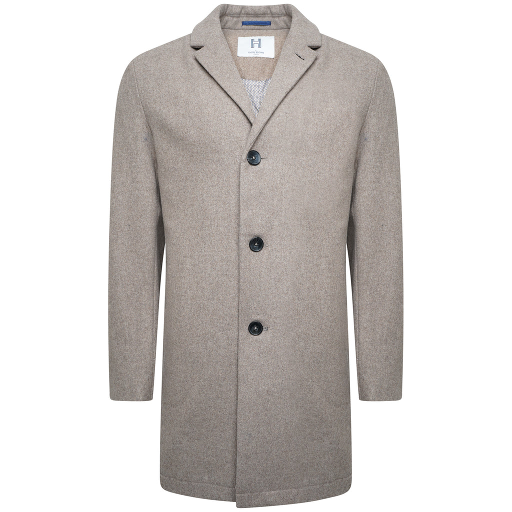 Harry Brown Oatmeal Wool Overcoat RRP £135