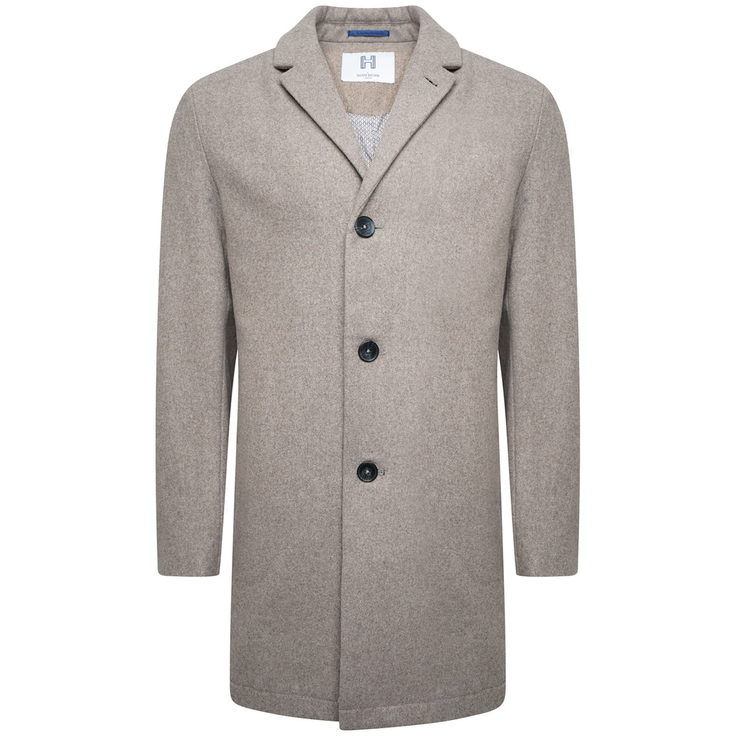 Harry Brown Oatmeal Wool Overcoat RRP £135