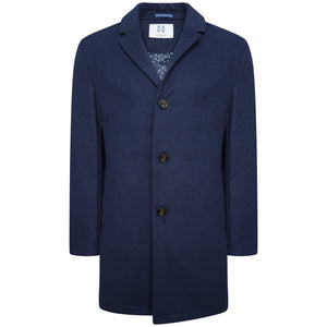Harry Brown Navy Wool Overcoat RRP £135