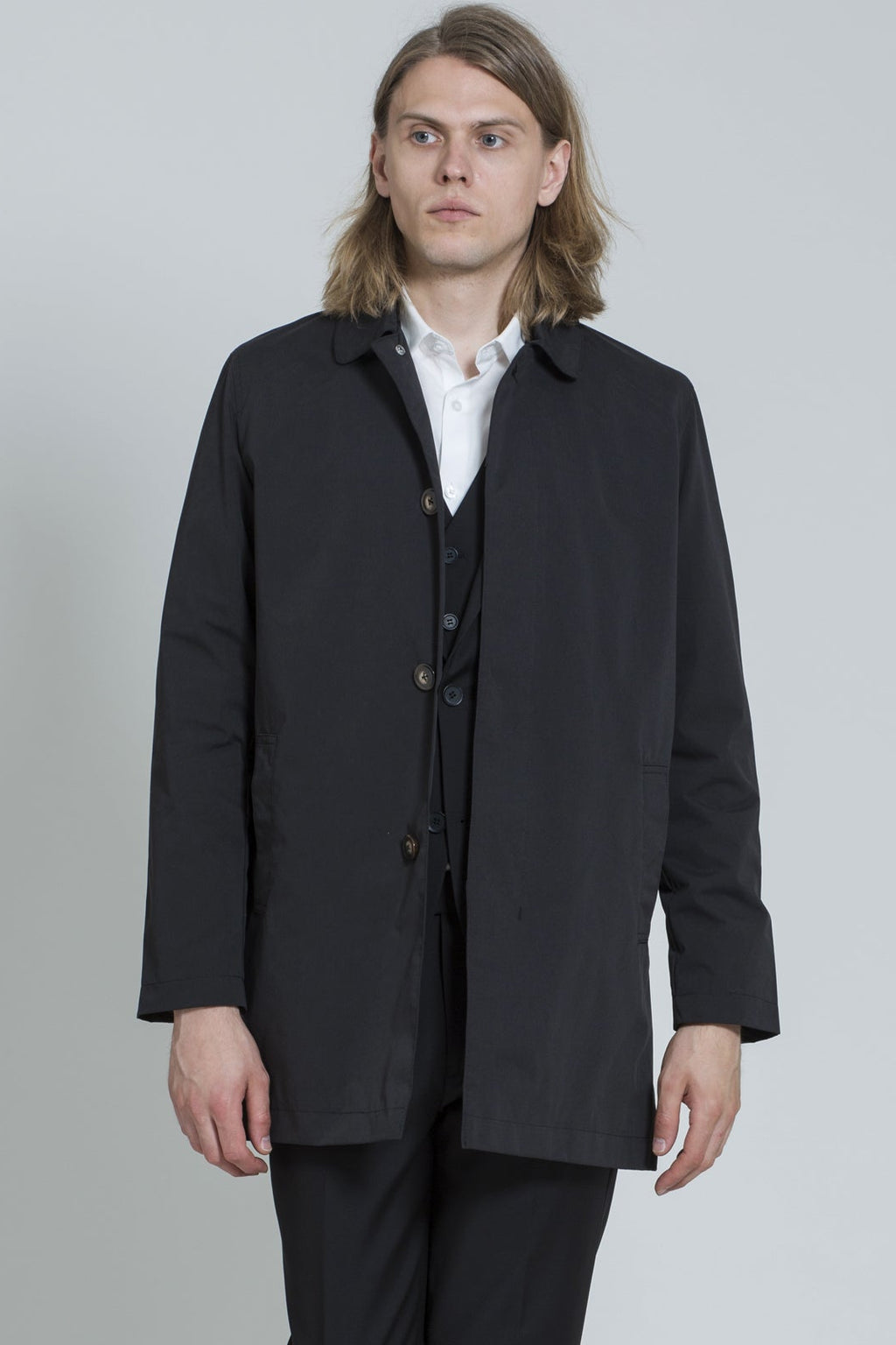 Harry Brown Black Single Breasted Trench Coat RRP £139