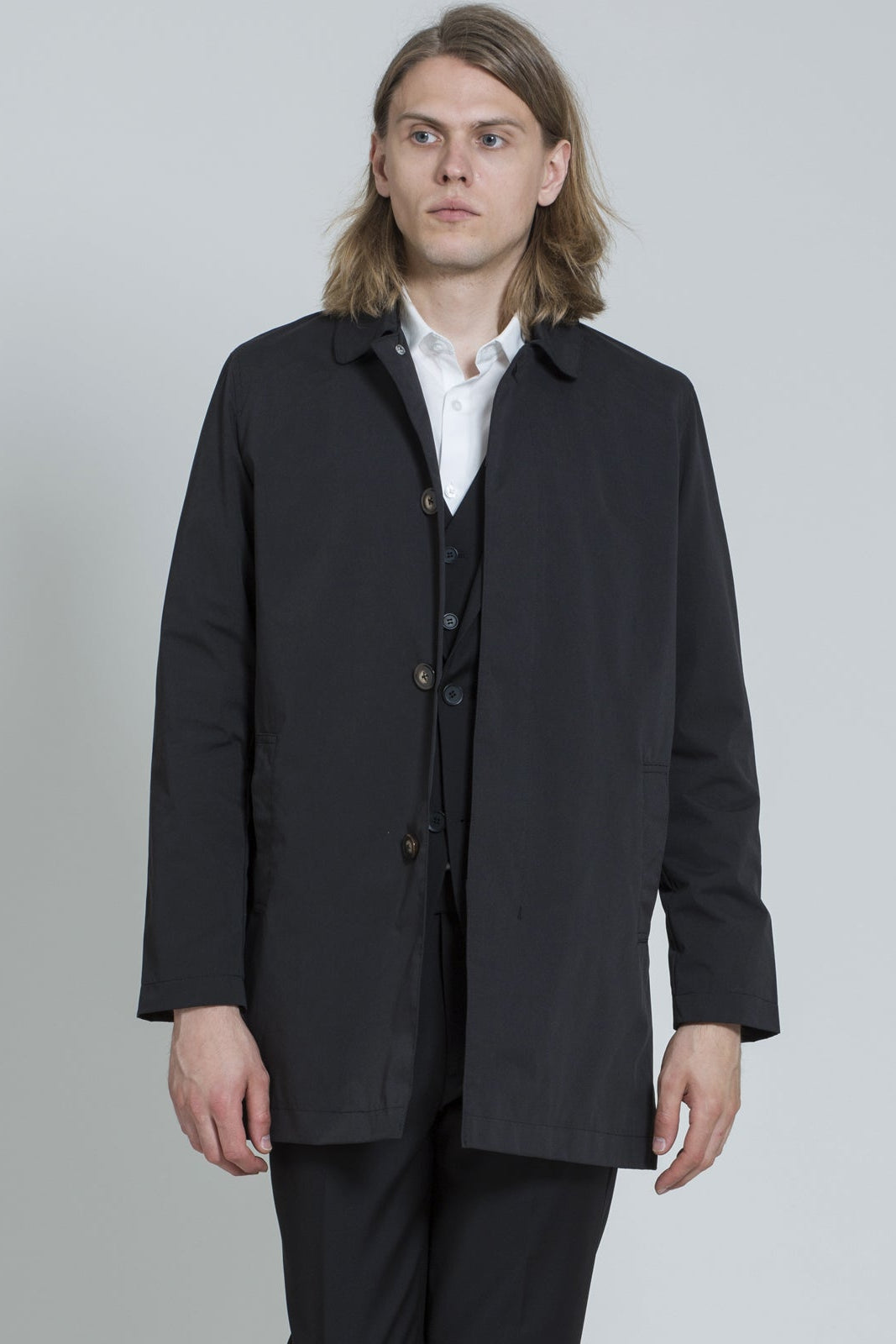 Harry Brown Black Single Breasted Trench Coat RRP £139