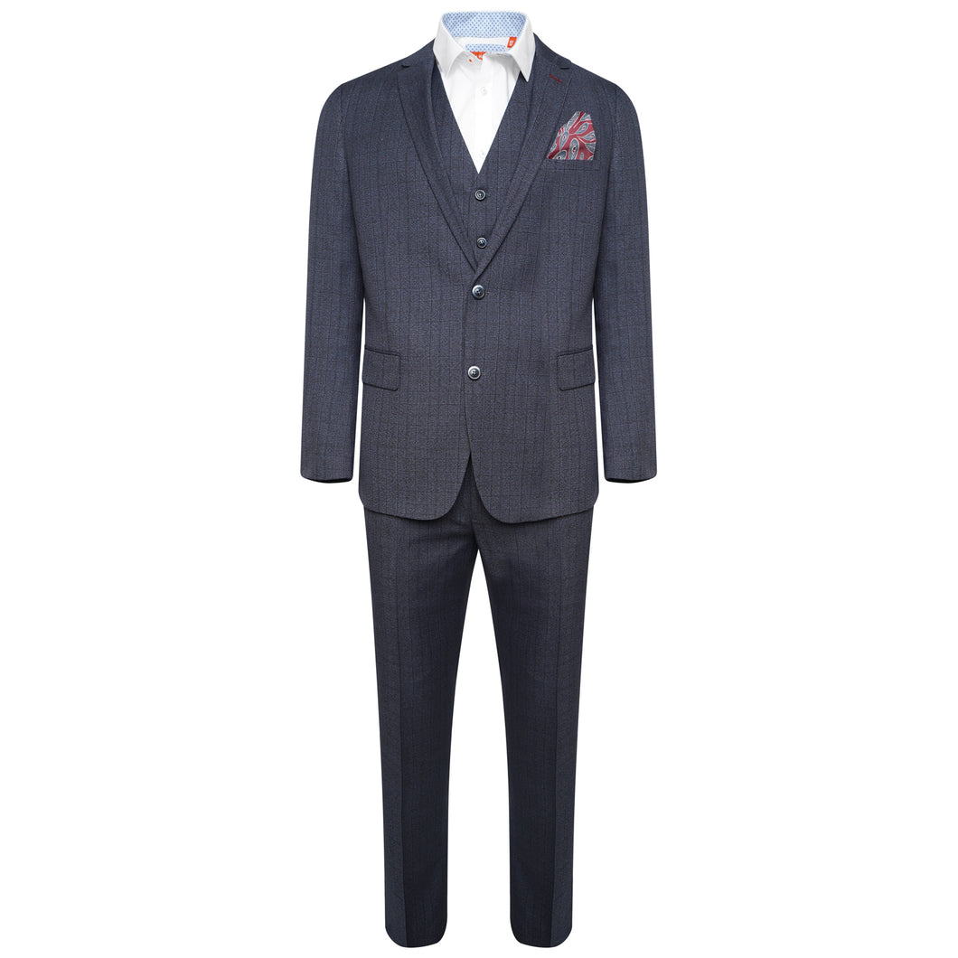 Harry Brown Blue Check Three Piece Slim Fit Suit RRP £245