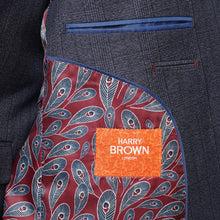 Load image into Gallery viewer, Harry Brown Blue Check Three Piece Slim Fit Suit RRP £245
