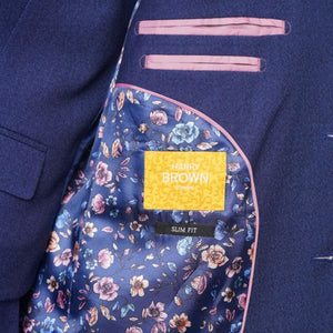 Harry Brown 3 Piece Slim Fit Suit in Dark Blue RRP £245