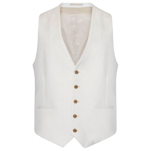 Farah Linen Viscose Blend Waistcoat in Cream RRP £65