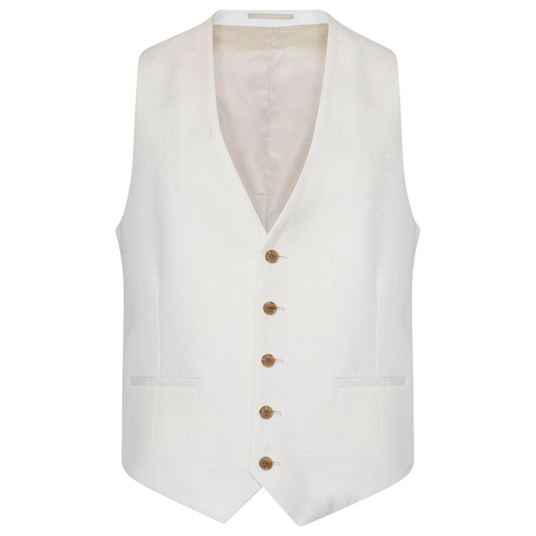 Farah Linen Viscose Blend Waistcoat in Cream RRP £65