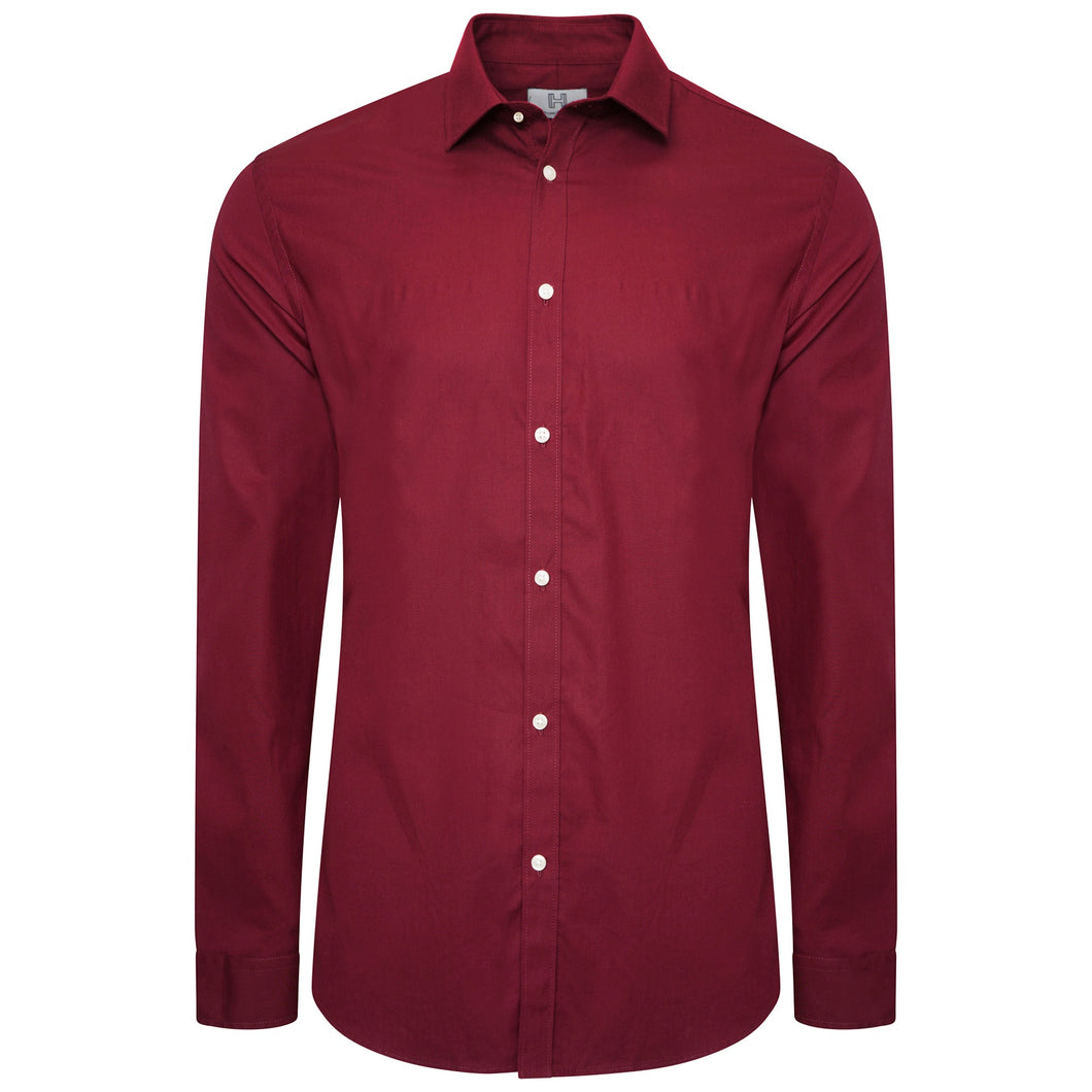 Harry Brown Cotton Shirt in Burgundy RRP £80