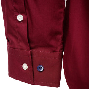 Harry Brown Cotton Shirt in Burgundy RRP £80