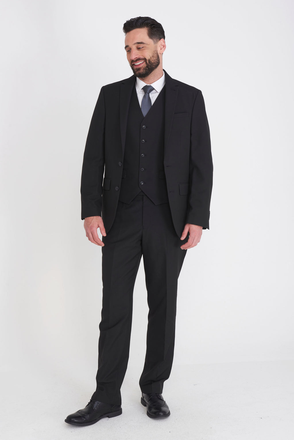 Carter & Jones Black  Big & Tall Three Piece Tailored Fit Suit RRP £249