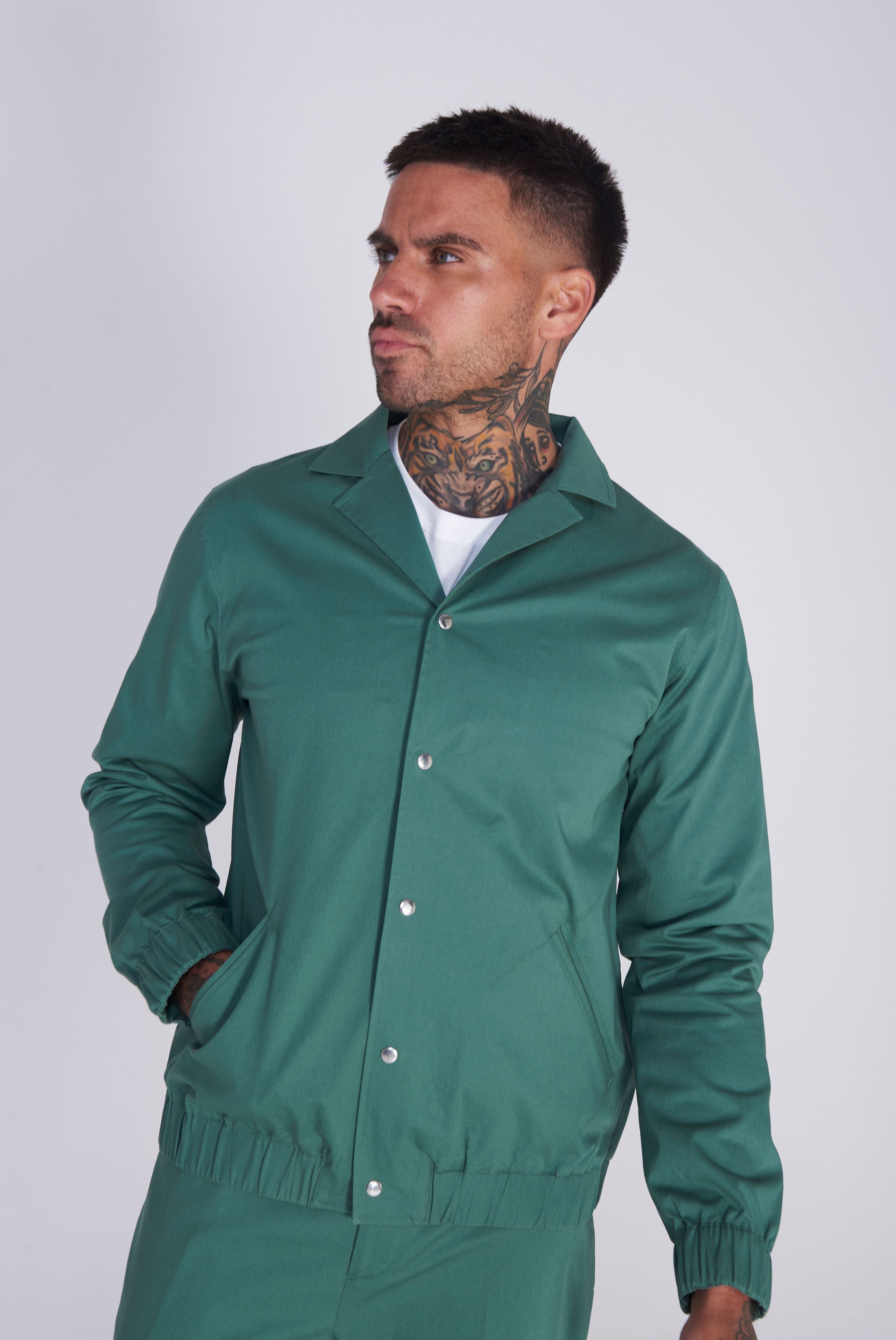 Cadiz Shacket Cotton Jacket in Green RRP £110