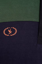 Load image into Gallery viewer, Grey Hawk Long Sleeve Panel Rugby Polo Shirt in Green RRP £99
