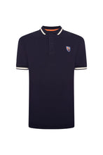 Load image into Gallery viewer, Extra-Tall Grey Hawk Shield Badge Pique Polo Shirt in Navy RRP £90
