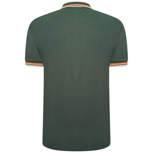 Extra-Tall Grey Hawk Polo Pique in Green with Taping RRP £90