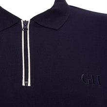 Load image into Gallery viewer, Extra-Tall Grey Hawk Smart Zip Neck Polo Shirt in Navy RRP £49.50

