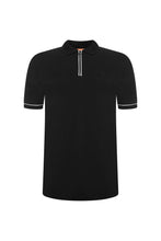 Load image into Gallery viewer, Extra-Tall Grey Hawk Smart Zip Neck Polo Shirt in Black RRP £49.50
