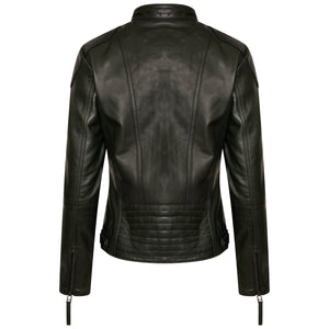 Elle Annette Leather Jacket in Green RRP £299