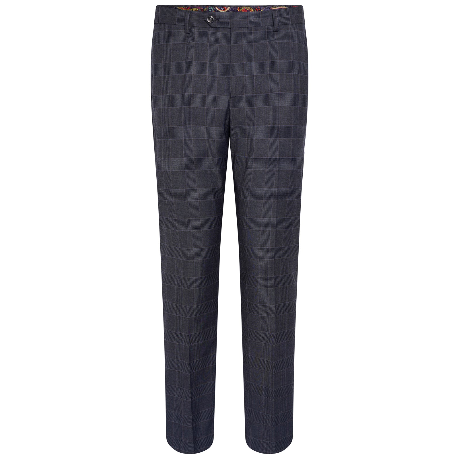 Harry Brown Trousers in Navy/Burgundy Check