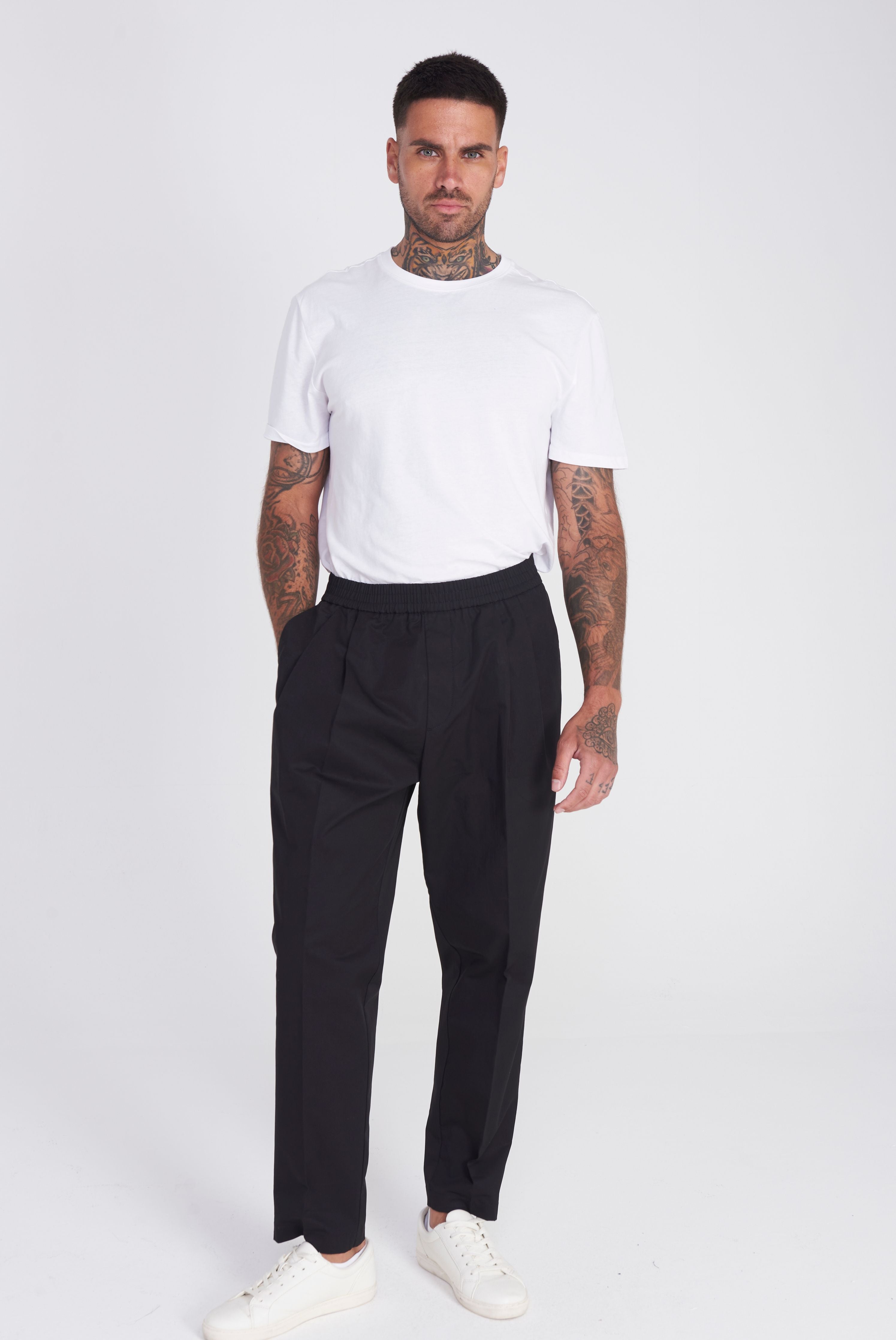 Rome Cotton Trouser in Black RRP £80