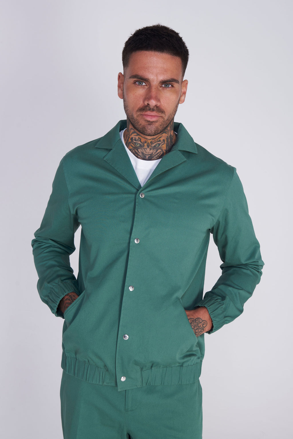 Cadiz Shacket Cotton Jacket in Green RRP £110