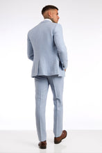Load image into Gallery viewer, Ralph Wool Tweed Three Piece Slim Fit Suit in Sky Blue RRP £299
