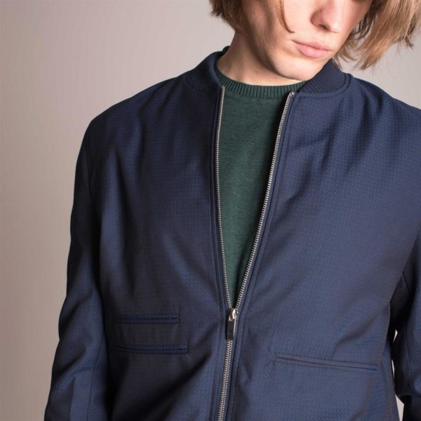 Harry Brown Blue Smart Casual Bomber Jacket