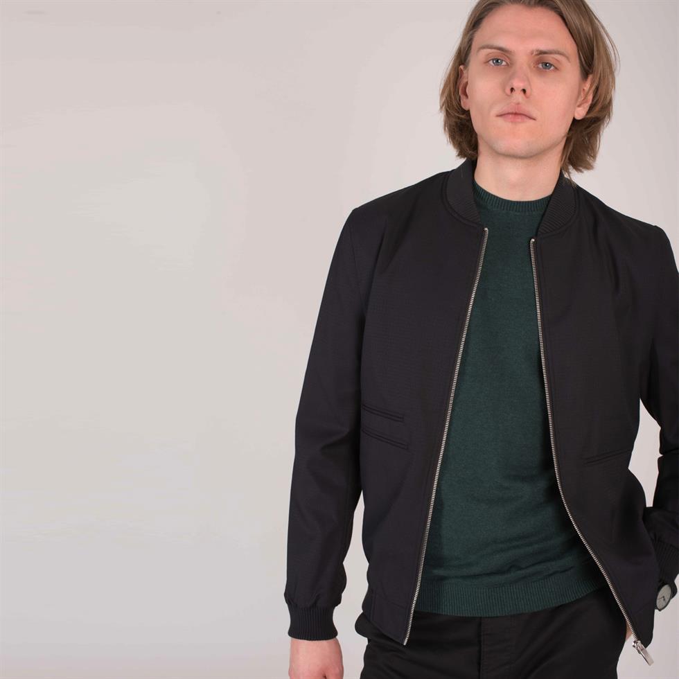 Harry Brown Black Smart Casual Bomber Jacket