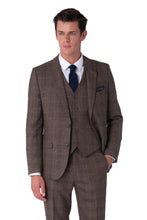 Load image into Gallery viewer, Tyler Brown Check 100% Wool Suit RRP £299
