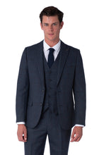 Load image into Gallery viewer, Finley Harry Brown Blue Check Slim fit 100% Wool Suit RRP £299
