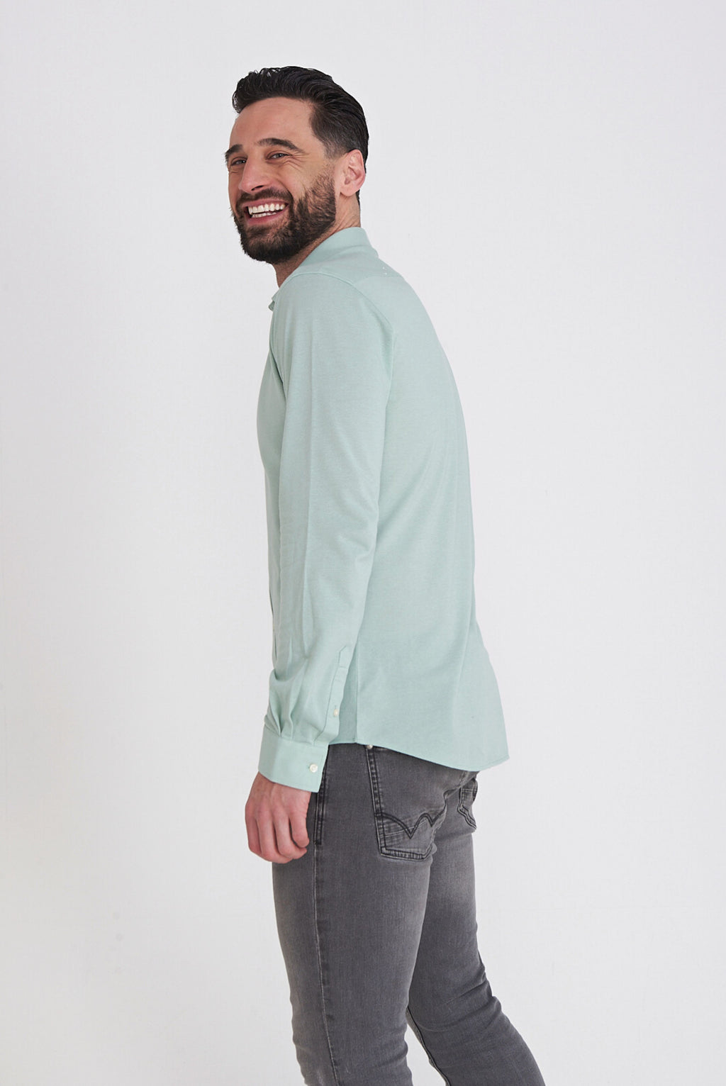 Harry Brown Pique Shirt in Light Green RRP £80