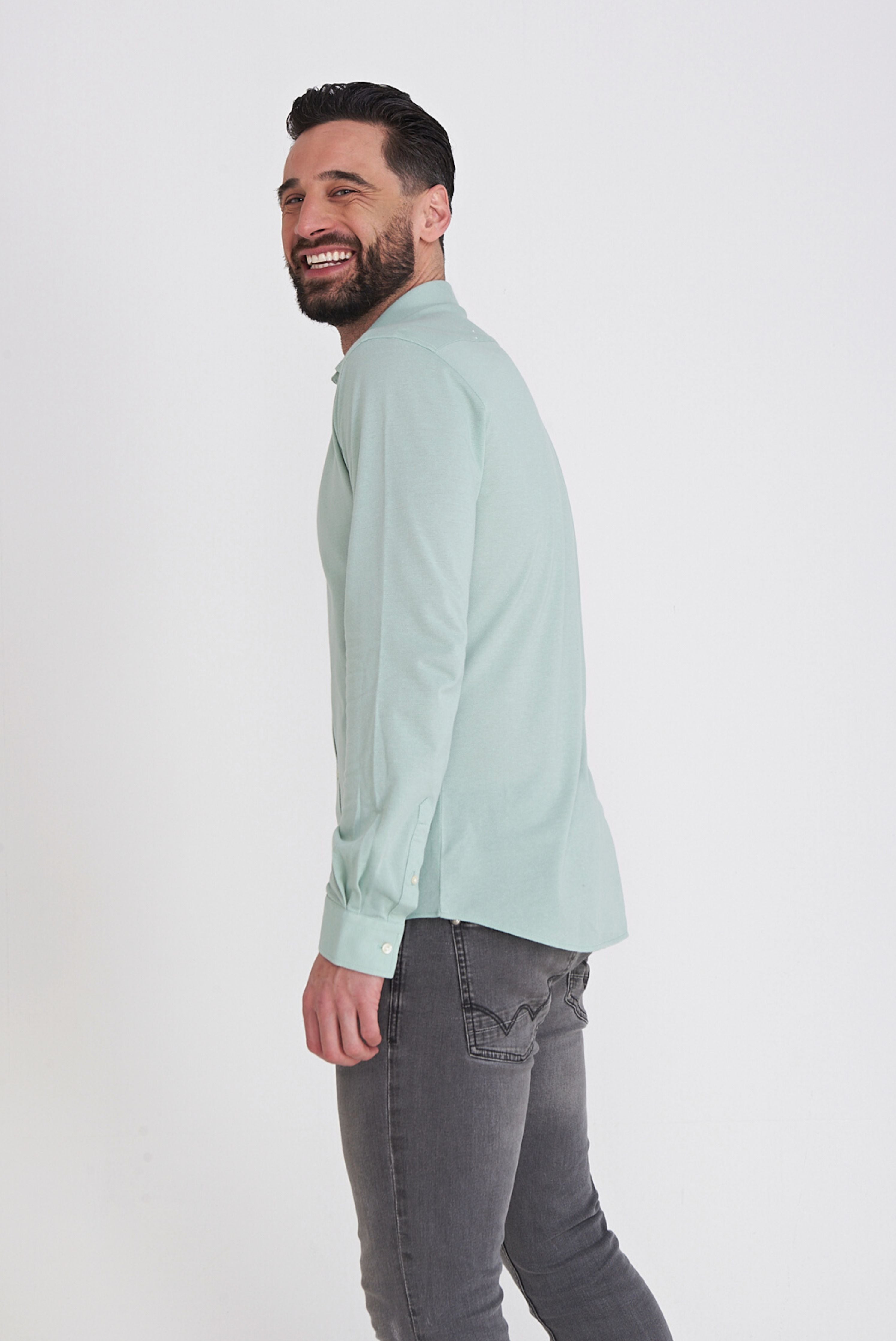 Harry Brown Pique Shirt in Light Green RRP £80