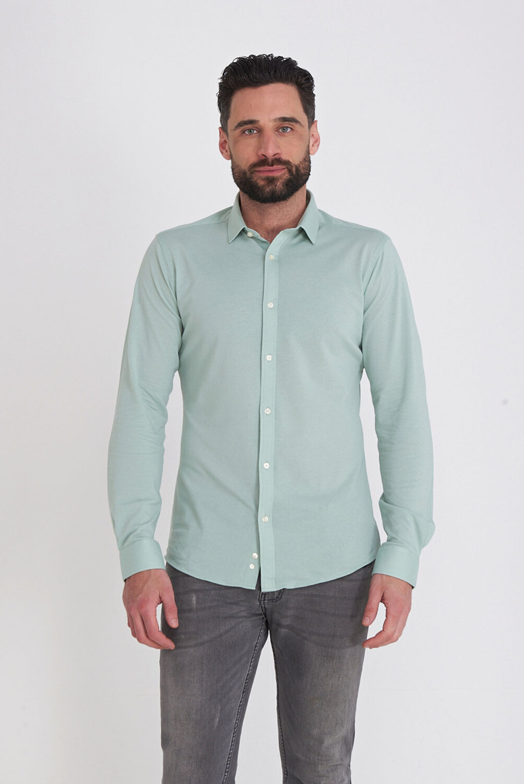Harry Brown Pique Shirt in Light Green RRP £80