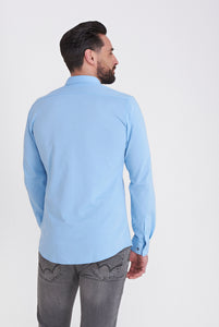 Harry Brown Pique Shirt in Light Blue RRP £80