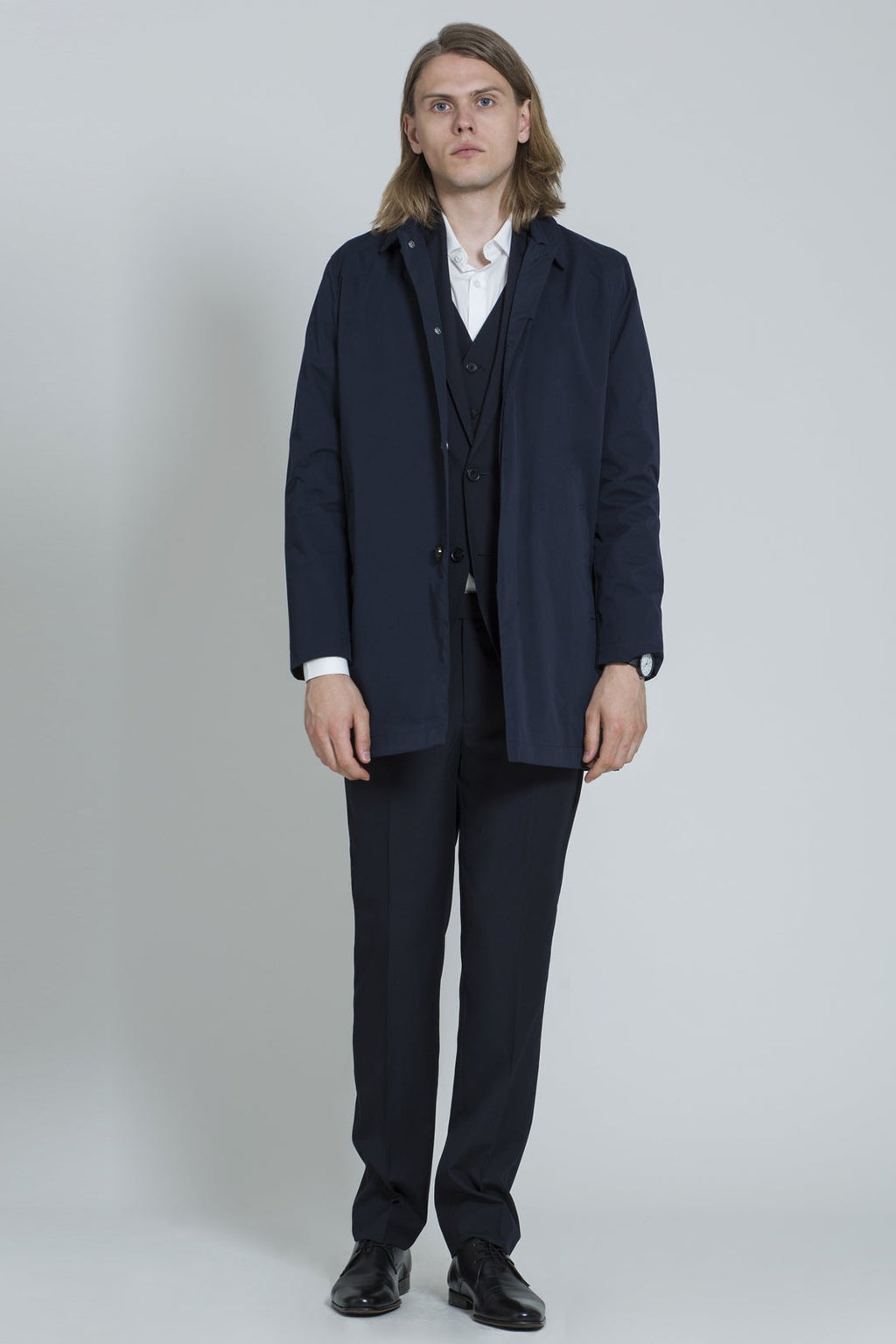 Harry Brown Navy Single Breasted Trench Coat RRP £139