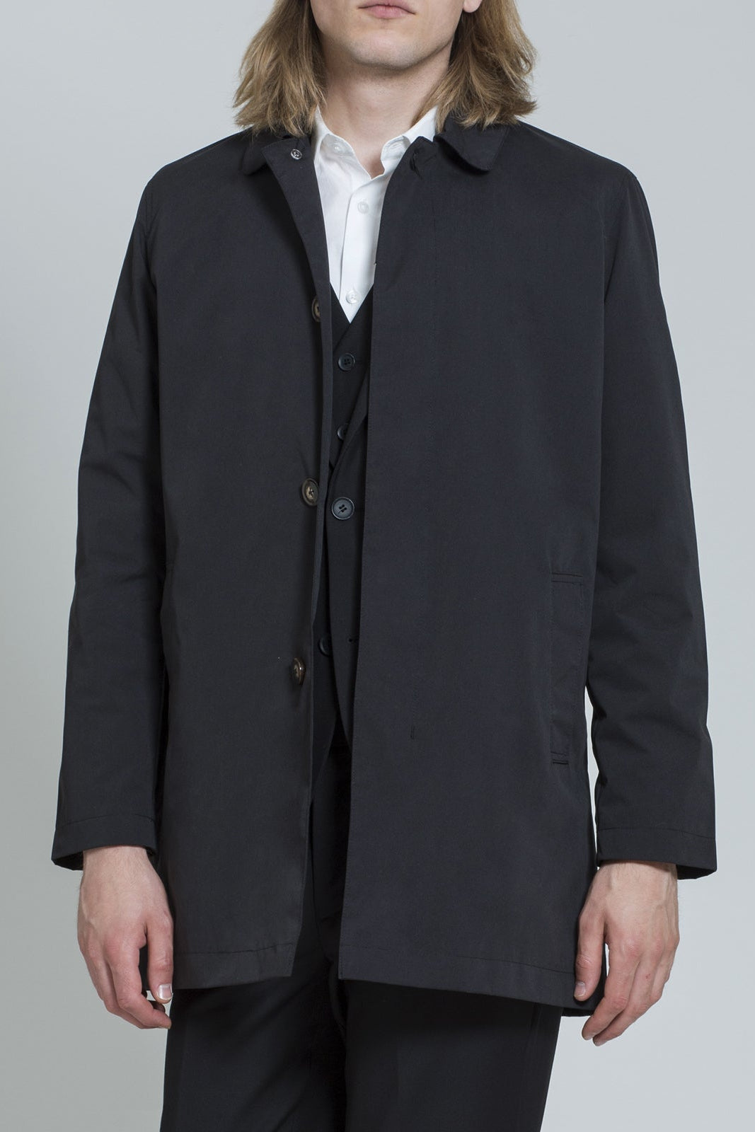 Harry Brown Black Single Breasted Trench Coat RRP £139
